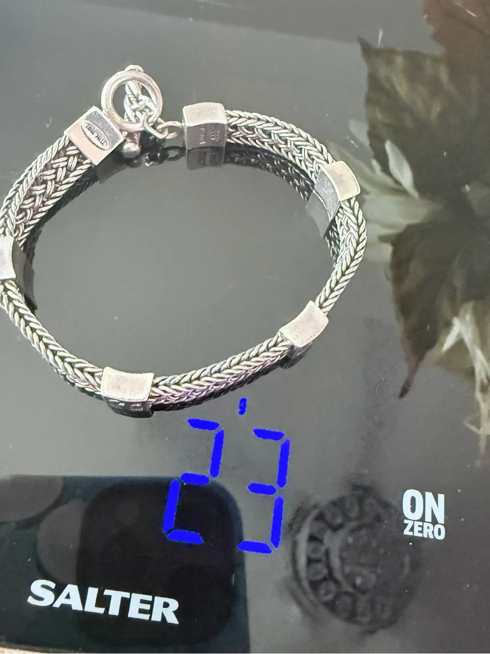 Lois Hill 925 Sterling-Style Woven Silver Toggle Bracelet